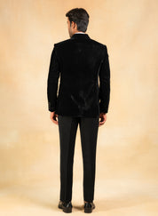 Double breasted hand embroidered tuxedo
