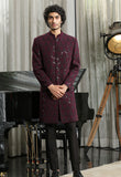 Maroon designer full embroidered Indo