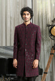 Maroon designer full embroidered Indo