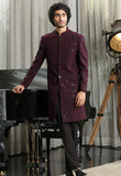 Maroon designer full embroidered Indo
