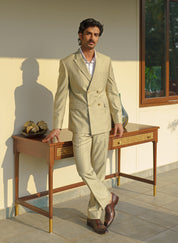 Green Broad stripe double breasted Suit