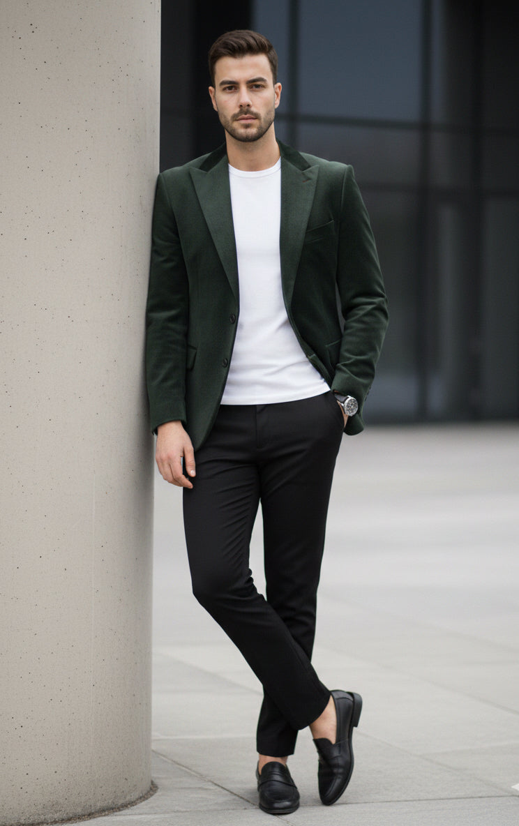 Green Velvet Party Blazer