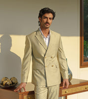 Green Broadstripe double breasted Blazer