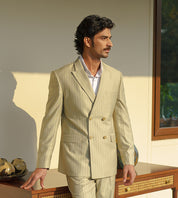 Green Broadstripe double breasted Blazer