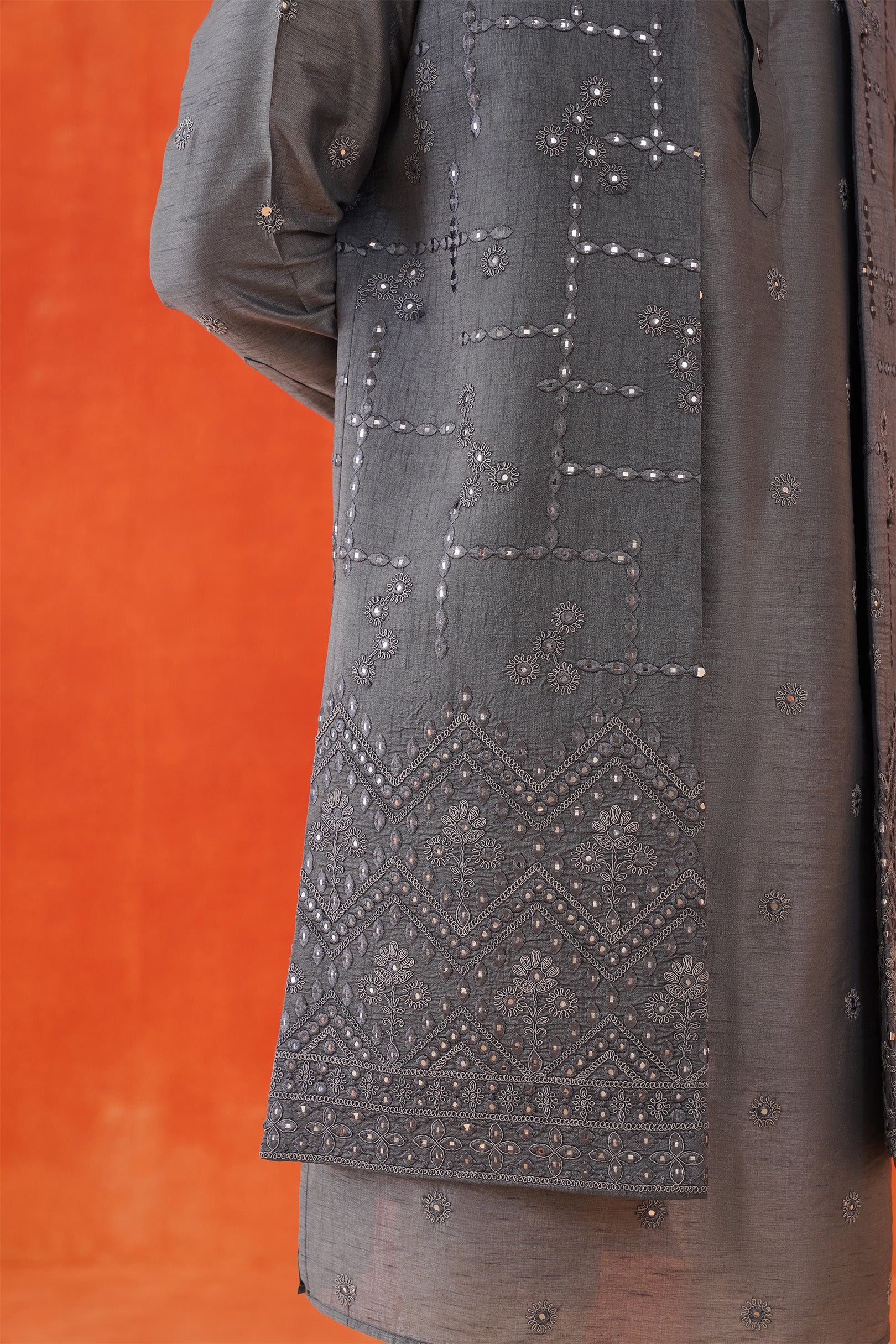 Elegant Grey Indo-Western - Traditional Indian Attire

