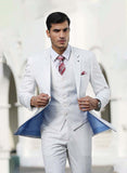 White Checked Single-Breasted-5 Piece Suit