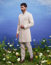 Men's Indo-Western attire, suitable for weddings and festivals, available in sizes 36 to 44 and custom.