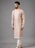 Embroidered Peach Kurta Set
