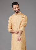 Full Embroidered Yellow Kurta Set