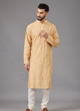 Full Embroidered Yellow Kurta Set