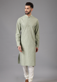 Embroidered Pista Green Kurta Set