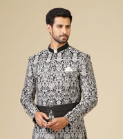 Stylish Black Jacquard Indo-Western - Perfect for Weddings and Parties


