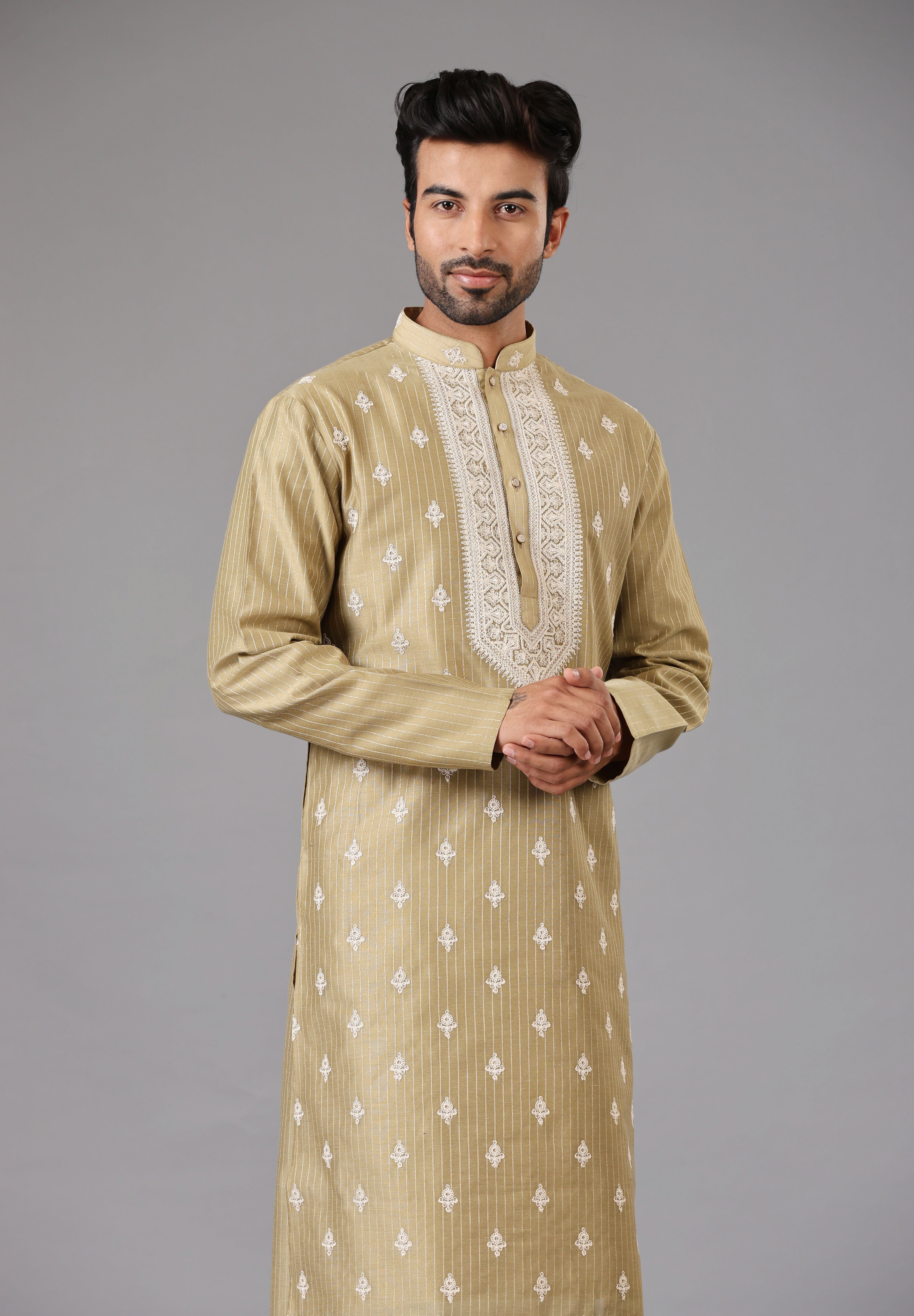 Embroidered L. Green Kurta Set