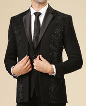 Stylish Black Designer Suit with Crystal Work - Perfect for Weddings and Formal Occasions
