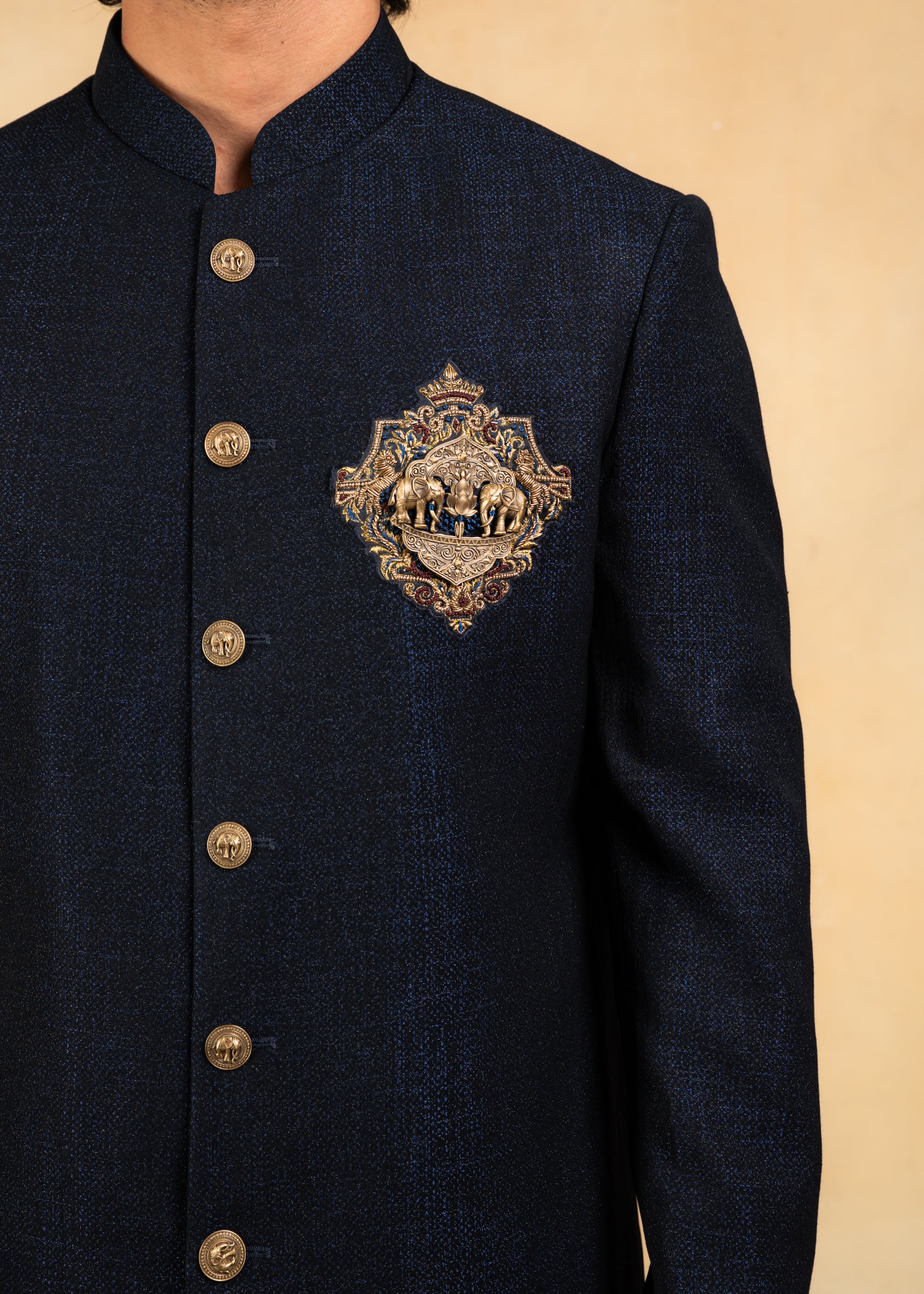 NavyblueindowesternwithBroochandembroidery_7.jpg