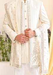 Stylish Off-White Indo-Western with Embroidered Dupatta - Perfect for Weddings and Parties
