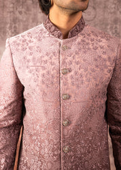 Ombre effect indowestern with embroidery