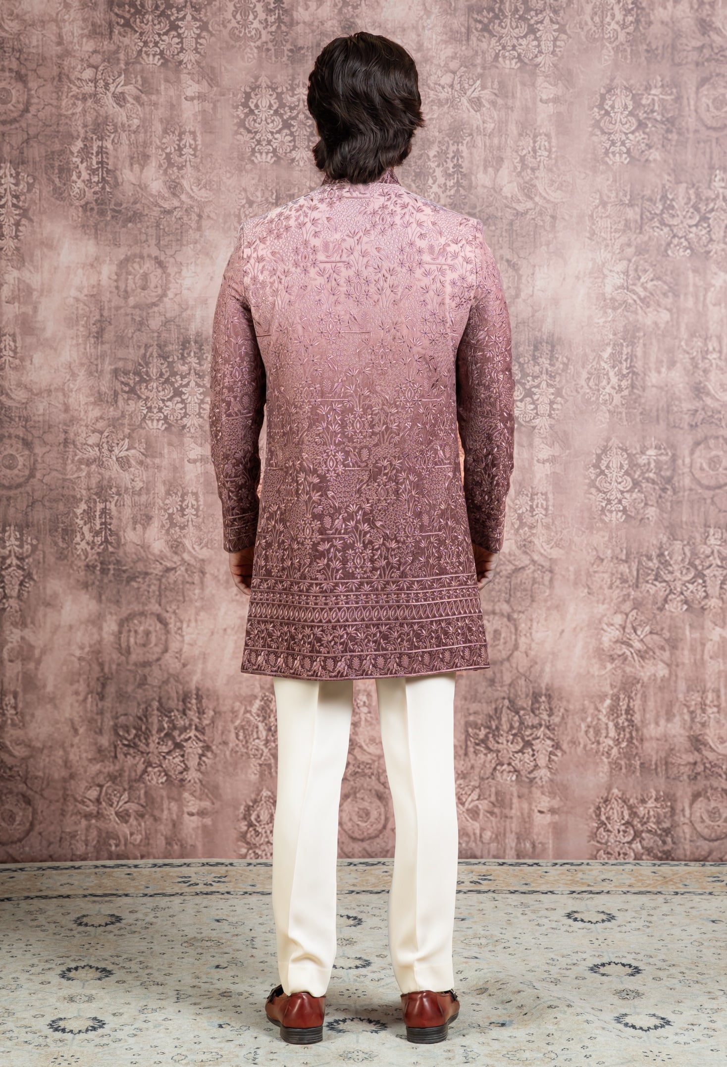 Ombre effect indowestern with embroidery