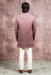Ombre effect indowestern with embroidery