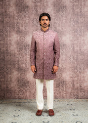 Ombre effect indowestern with embroidery