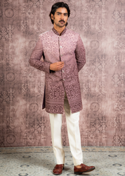 Ombre effect indowestern with embroidery