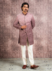 Ombre effect indowestern with embroidery