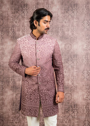 Ombre effect indowestern with embroidery