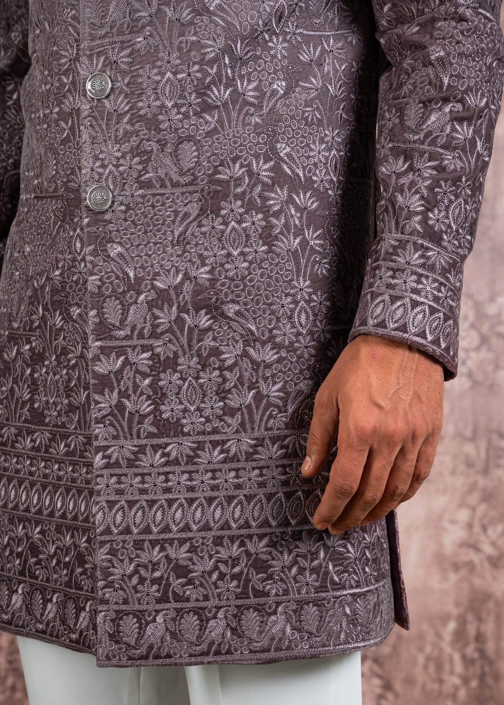 Ombre effect indowestern with embroidery