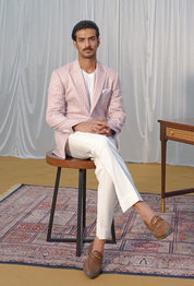 Pink Broadstripe double breasted Blazer