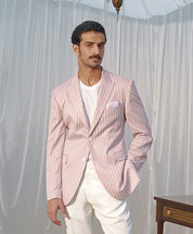 Pink Broadstripe double breasted Blazer