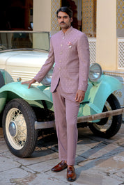 Pink Jacquard bandhgala