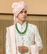 Elegant Pink Embroidered Sherwani - Perfect for Weddings and Formal Occasions

