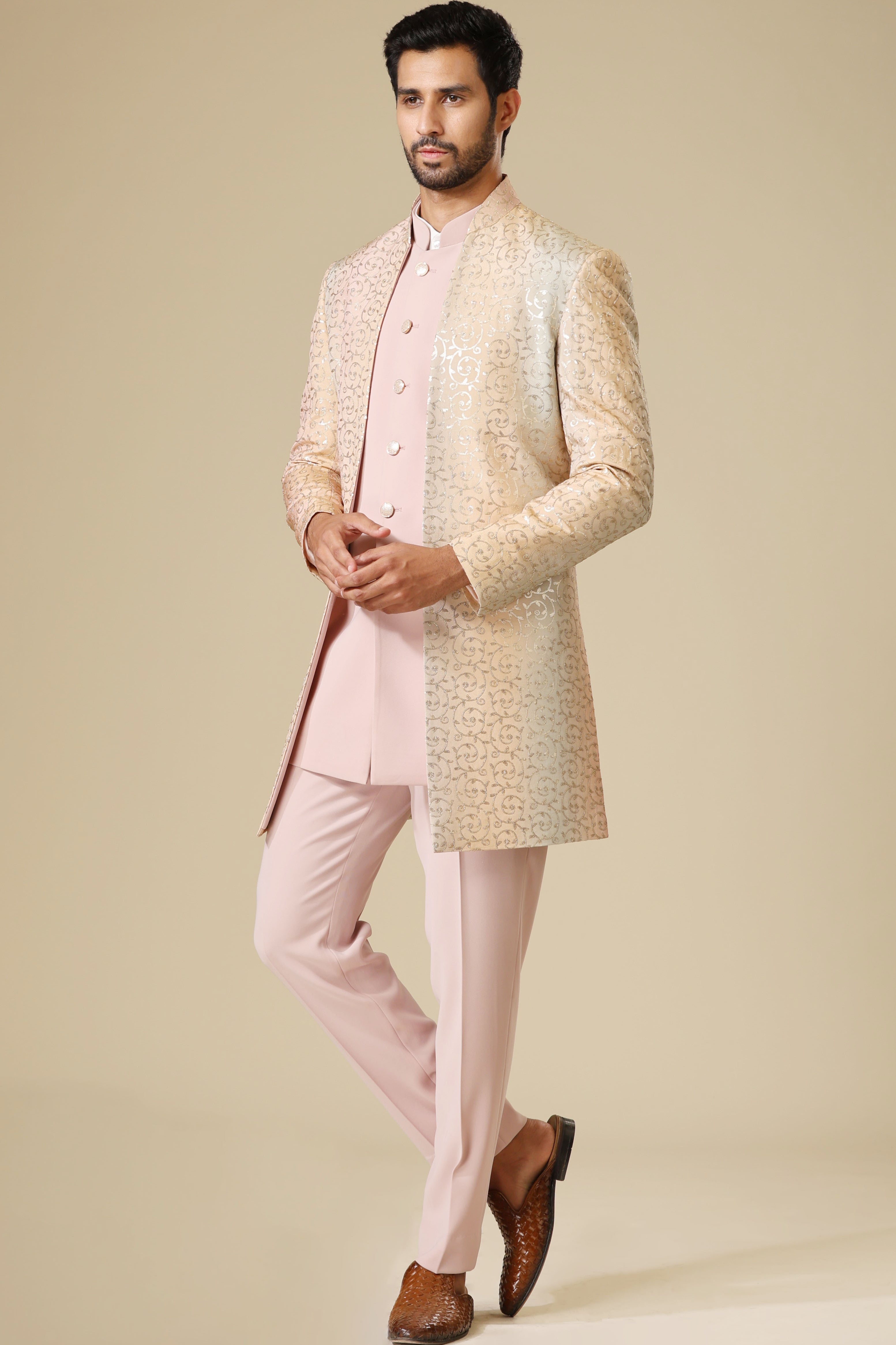 Pink Indo-Western with Sequins - A Glamorous Fusion
