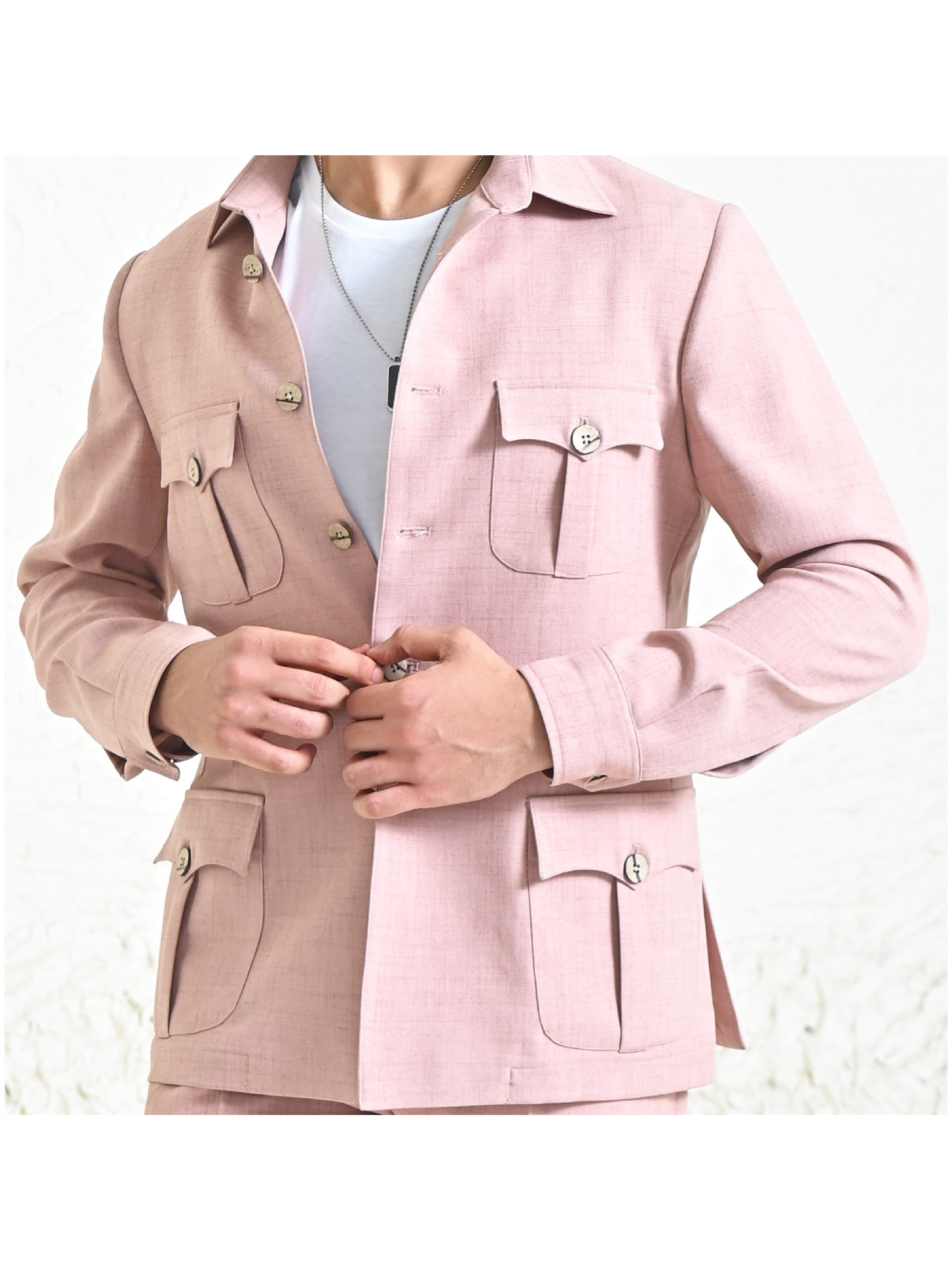 Stylish Pink Linen Blend Co-ord Outfit - Perfect for Casual and Semi-Formal Occasions
