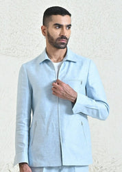 Versatile Beige Linen Co-ord Set with Zipper - Suitable for Various Occasions
