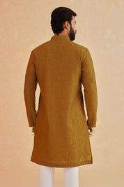 Regal Rust-Colored Embroidered Kurta Set, A Majestic Ensemble 
