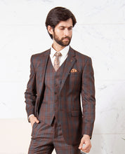 Rust Checked 5-Piece Suit - Designer Wear
