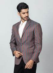 Stylish Rust Grey Terry Rayon Blazer: Perfect for a casual yet chic look.
