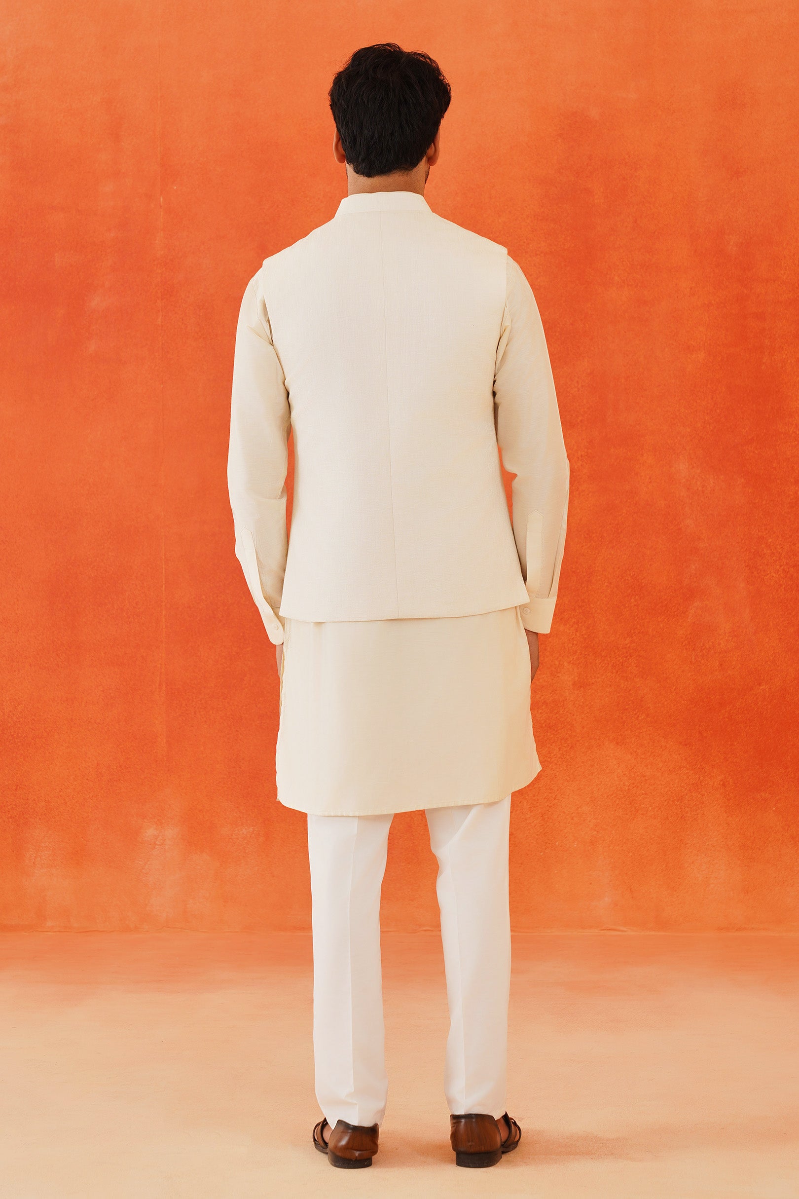 Suitable for Various Occasions
Timeless Off-White Printed Kurta Jacket Set 
