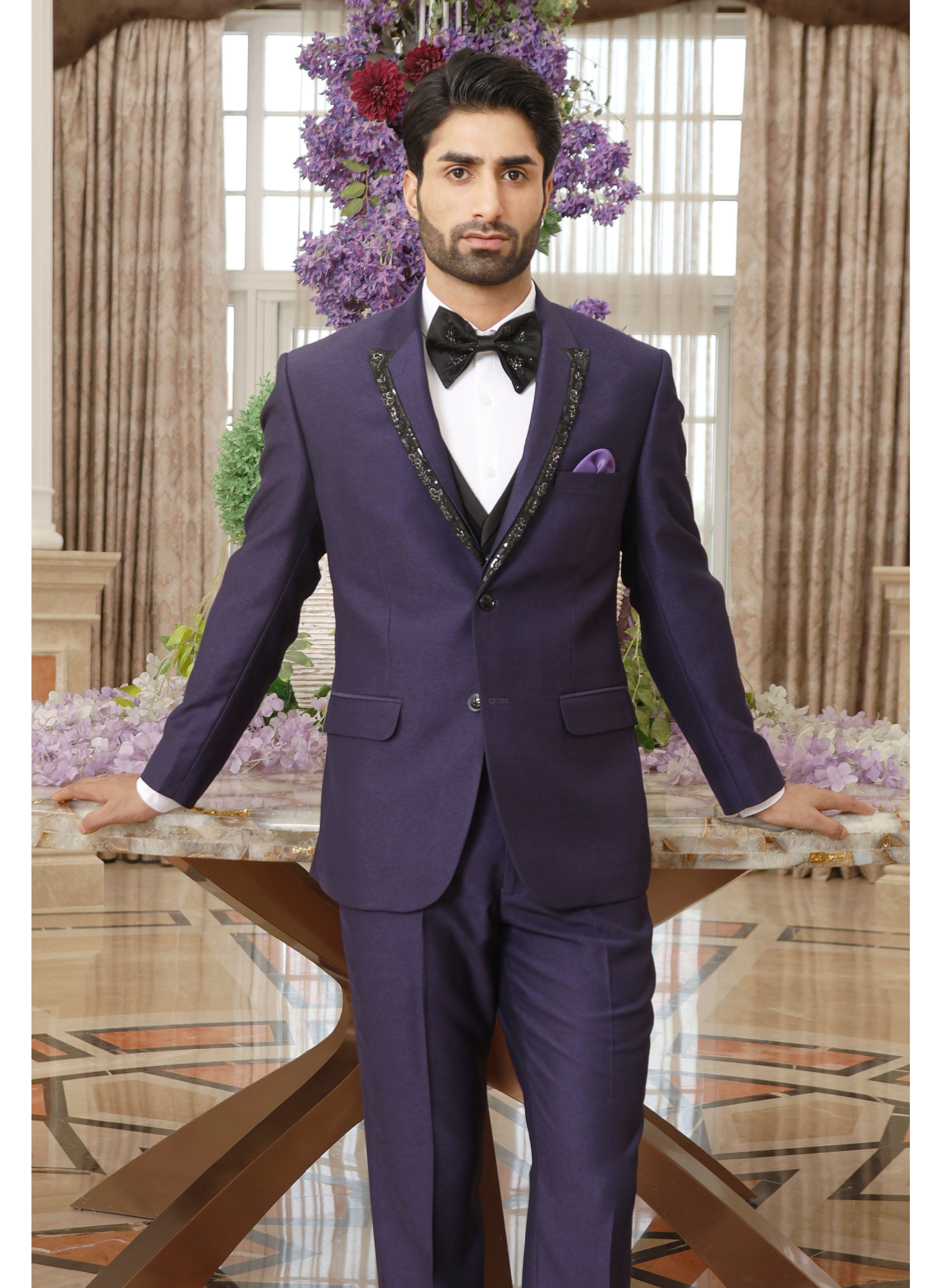 Solid Purple Men's Designer Suit – Bonsoir Elegant Wedding Attire