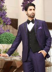Modern Men's Fashion
Trendy Purple Designer Suit with Embroidery