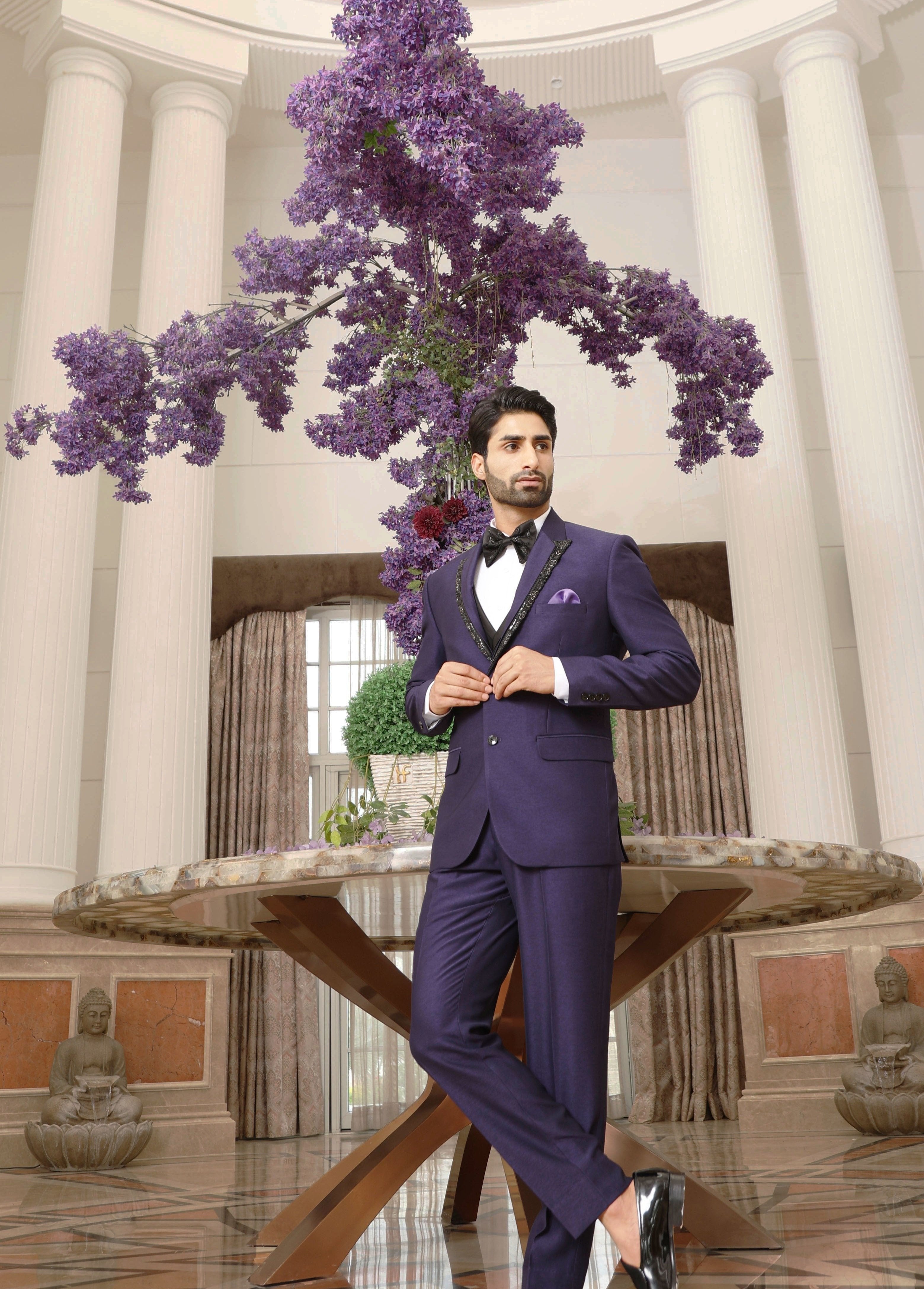 Perfect for Weddings and Formal Occasions
Elegant Purple Designer Suit