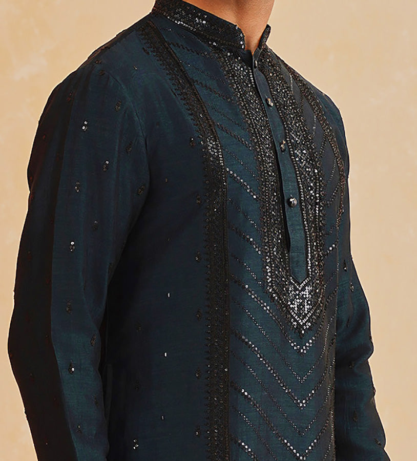A Festive Favorite
Stylish Teal Blue Kurta Set with Sequin Work