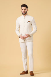 Modern Indian Fashion
Versatile Textured Cream Bandhgala