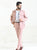 Pink Linen Blend Men's co-ord set with belt