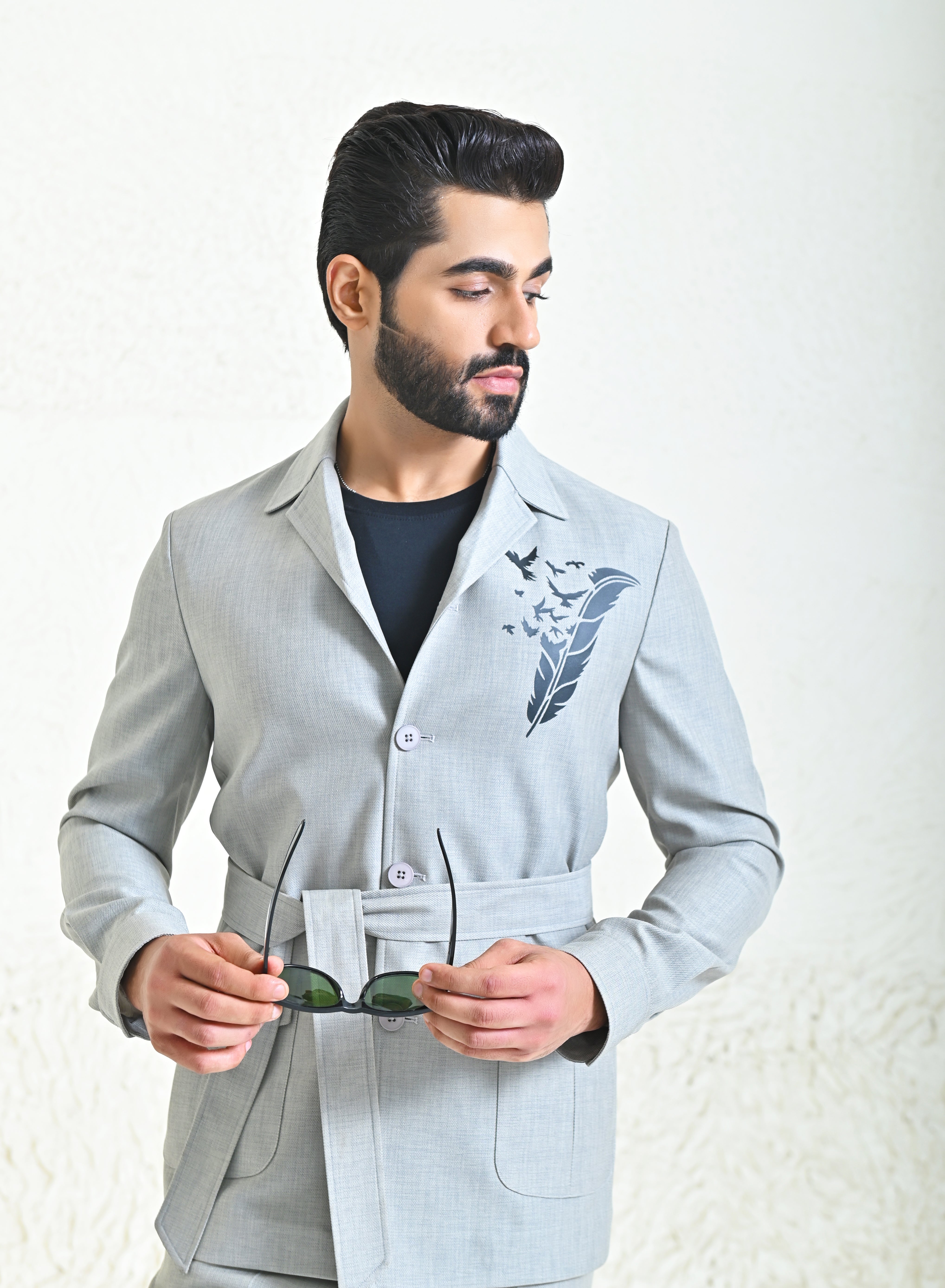 Grey Linen Co-ord Set