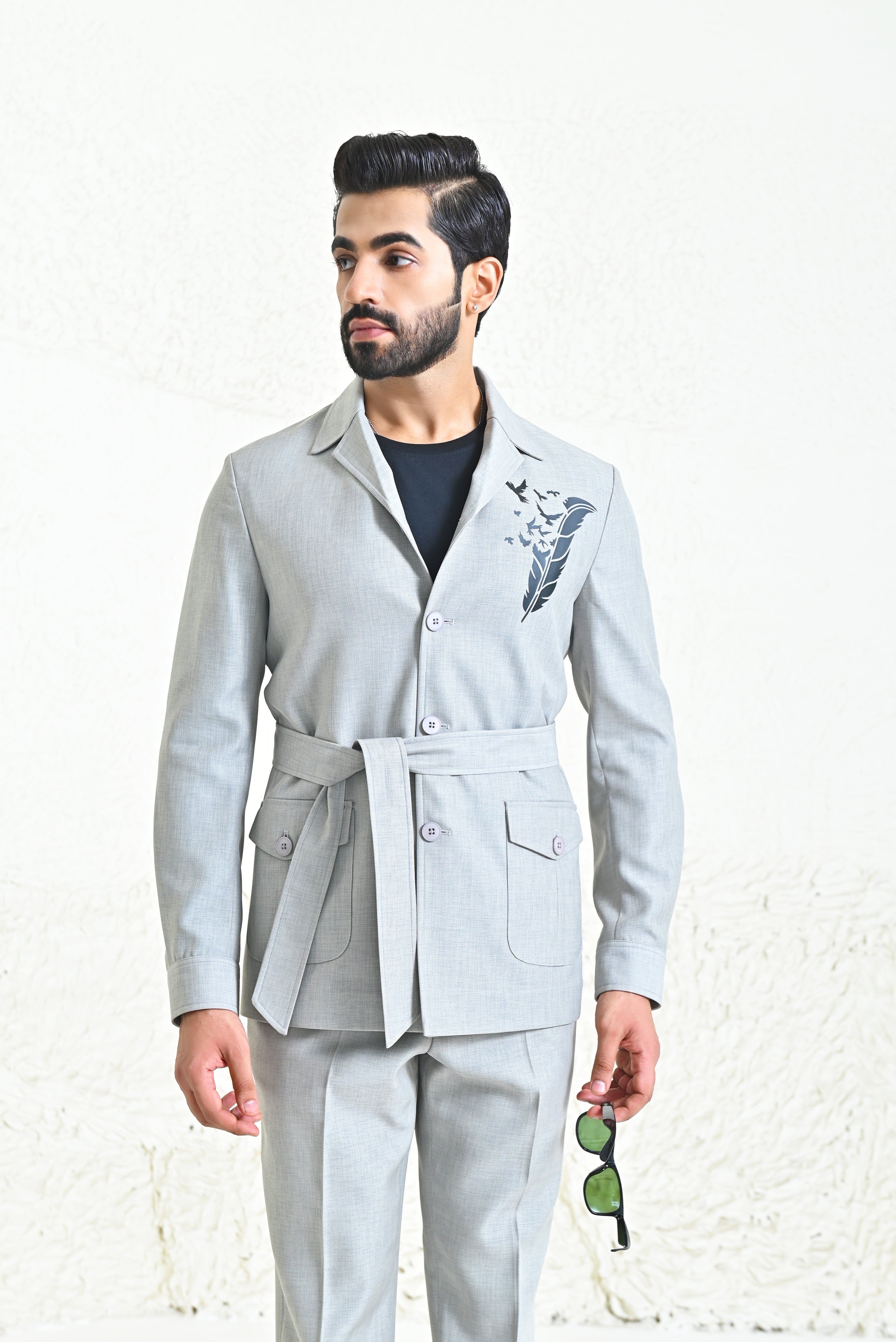 Grey Linen Co-ord Set