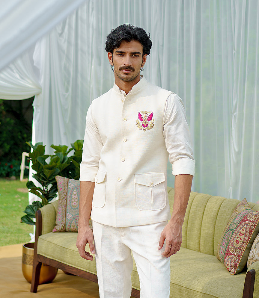 White Bundi with Eagle motif