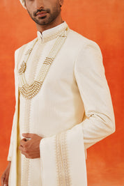 A Timeless Classic
Stylish White Silk Sherwani