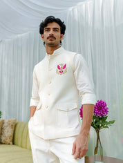 White shirt jacket sets with Eagle motif